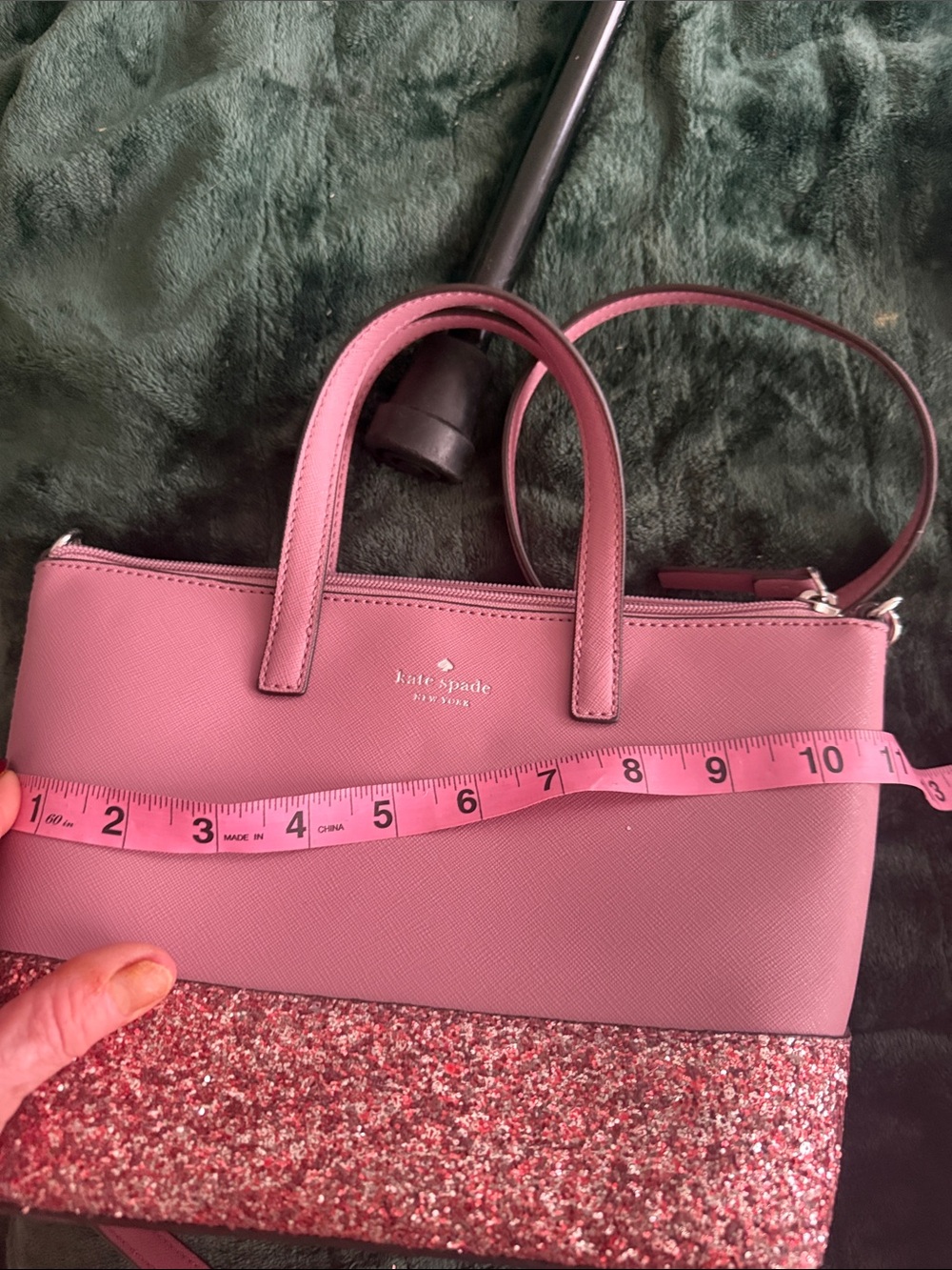 kate spade pink glitter-accent satchel